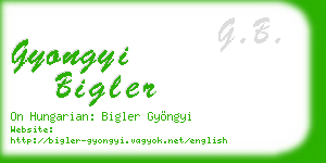 gyongyi bigler business card